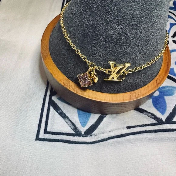 Louis Vuitton Gold and Purple LV Charm Bracelet M61084 LE1124 - Picture 3 of 5